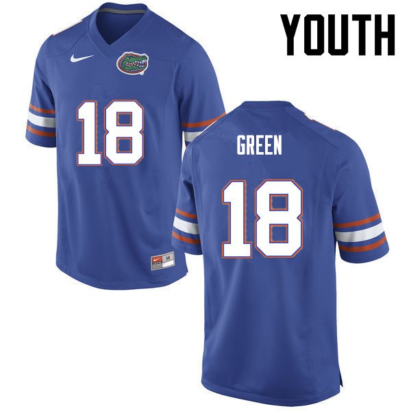 Florida Gators Youth #18 Daquon Green College Football Blue
